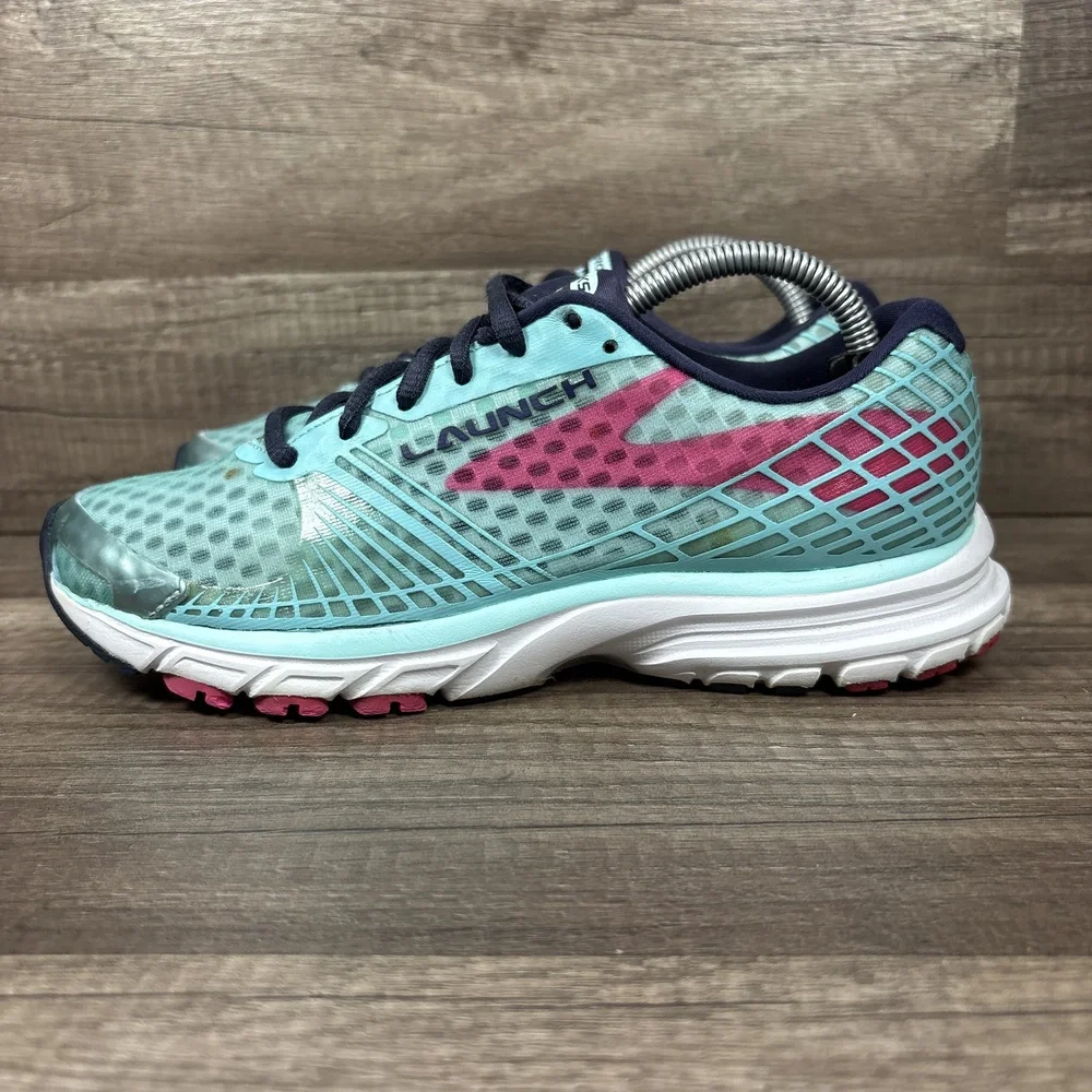 Brooks Launch 3 Green Pink Womens US Size 6.5 EUR 37.5 1202061B436 Running Shoes